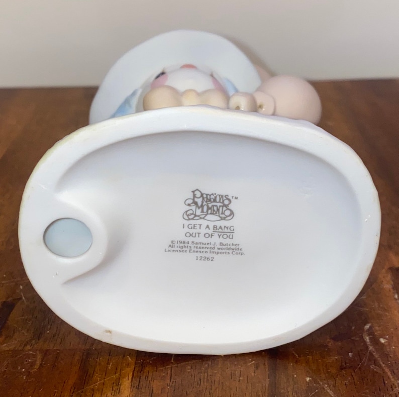 PROFITS FUND ADOPTION! : Vintage Precious Moments I Get A Bang Out Of You Bisque Porcelain Clown wBalloons Figurine 1984 Enesco Gift