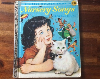 Nursery Songs - Beautiful Vintage Little Golden Book 1959, First Printing? Great Condition, Collectible, Charming, Children's