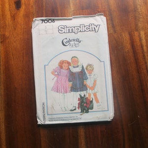 Vintage Girls&#39; Cinderella Sewing Pattern - Simplicity 7006 -Girls&#39; Dresses - Girls&#39; Size 5