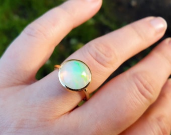 Opalring Goldring Opal 750er Gold Unikat