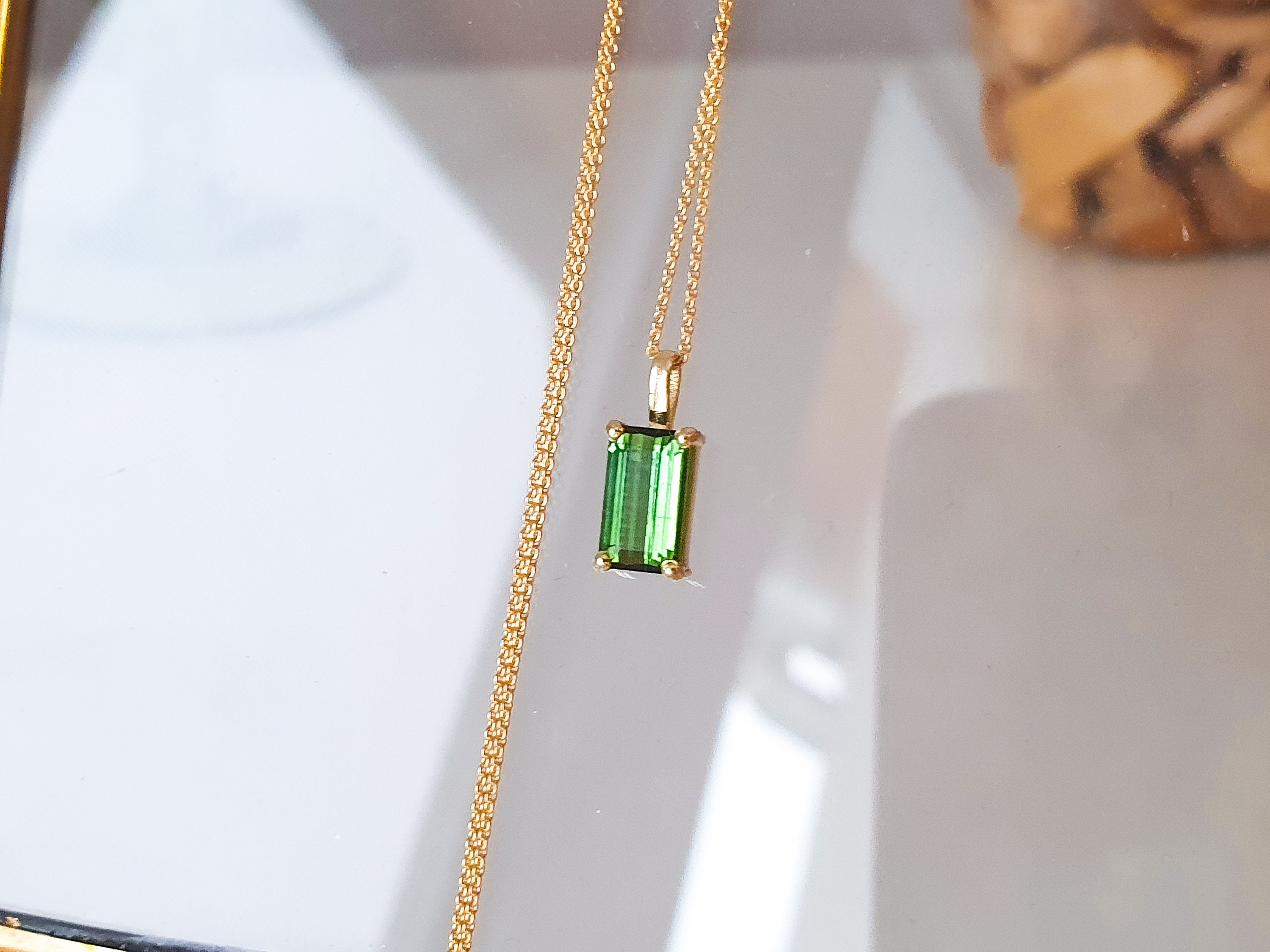 Green Tourmaline necklace / K18YG | CURA JEWELRY