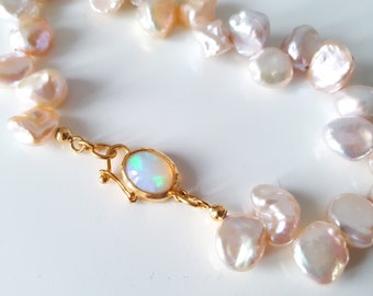 Pearl bracelet | Opal bracelet 750 gold | Opal | Bracelet | Keshi pearls