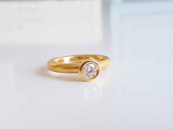 Anillo brillante Balance hecho de oro 750 y anillo de oro brillante anillo de diamantes Etsy Mexico