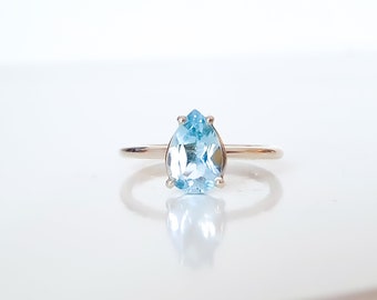 Topaz ring gemstone ring silver ring 925 sterling silver with topaz | drops | Stacking ring | slip ring | Topaz ring