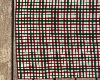 Bufanda de seda a cuadros navideña Bufanda de satén de 16, 26 y 36 pulgadas Bufanda rústica moderna a cuadros pintada en rojo, verde y blanco