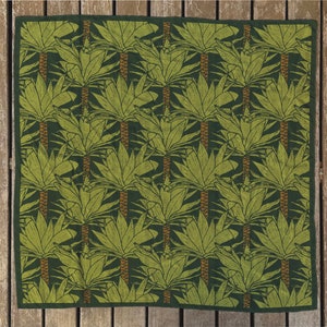 Agave Pure Silk Scarf Succulent Oversized Rustic Plant Lovers Natural Silk Headscarf Turban Satin Scarf for Men or for Women