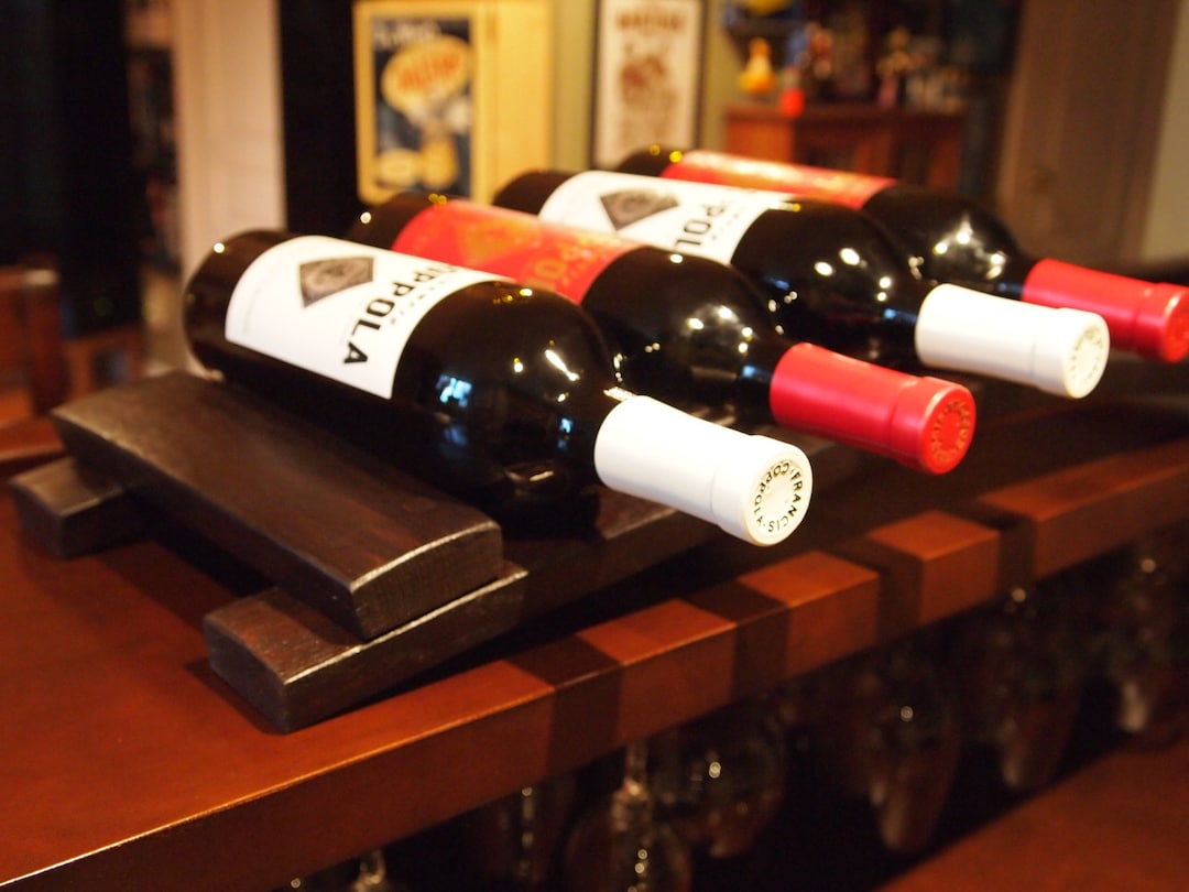 Wine Barrel Tabletop Wine Rack 'earth' Finish Etsy