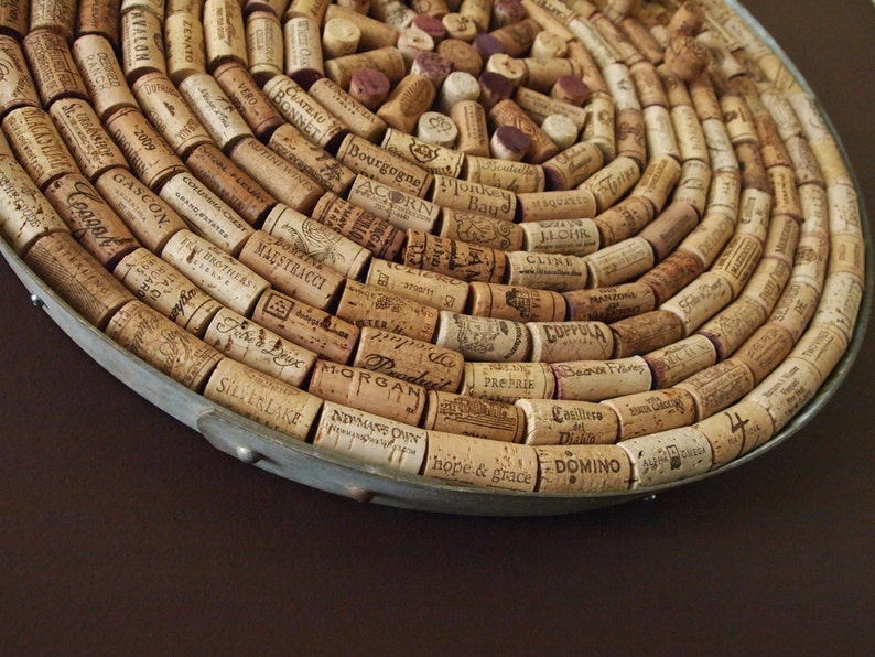 Wine Barrel Metal Ring Frame Wine Cork Corkboard 23 Inch Diameter With