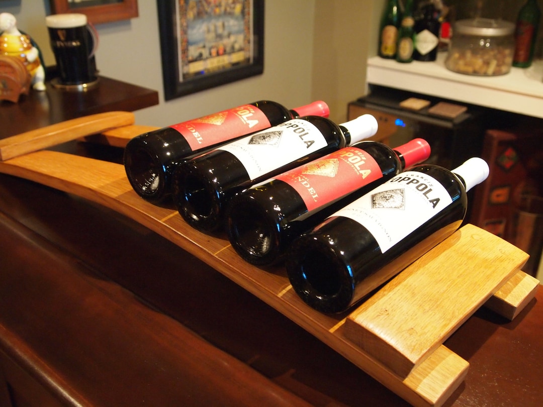 Wine Barrel Tabletop Wine Rack 'barrel' Finish Etsy