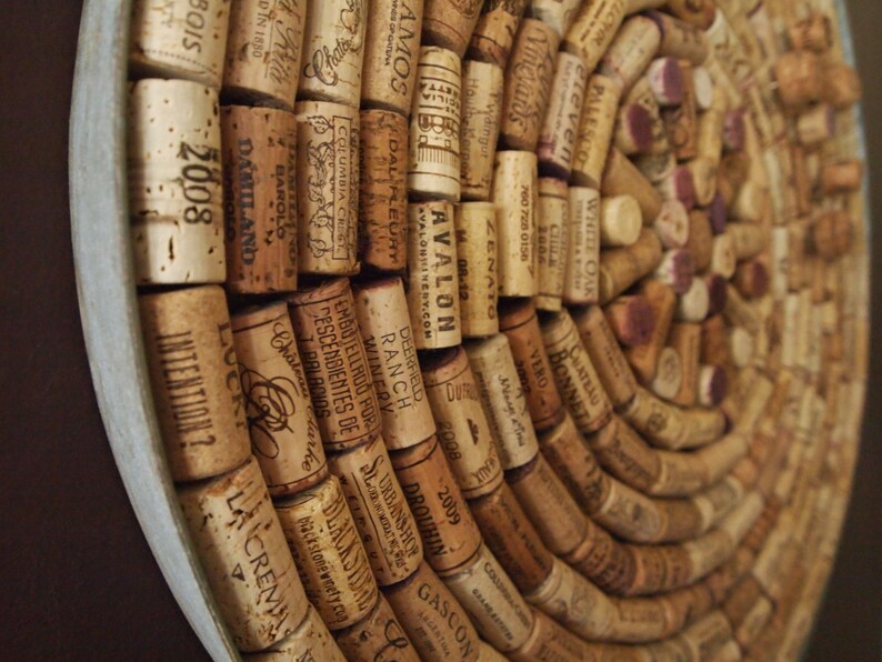 Wine Barrel Metal Ring Frame Wine Cork Corkboard 23 Inch Diameter With