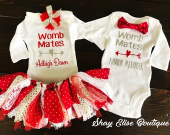 Twin Boy Girl Outfit Etsy