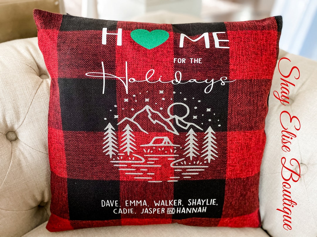 Personalized Family Christmas Pillow Grandma Christmas Gift Etsy
