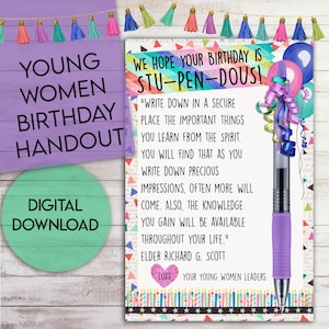 We Hope Your Birthday is Stupendous | Young Women Birthday Handout | LDS Birthday Gift | Elder Richard G. Scott Quote Print | Digital Print