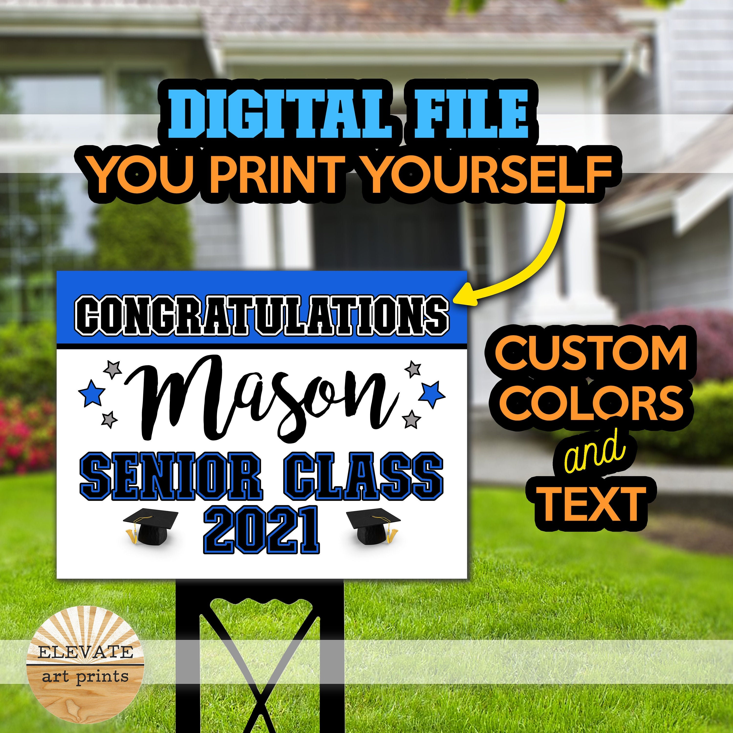 Personalized Custom Graduation Yard Sign DIGITAL FILE Etsy