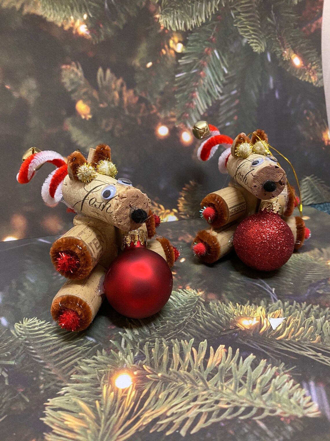 Wine Cork Reindeer Christmas Ornament Etsy