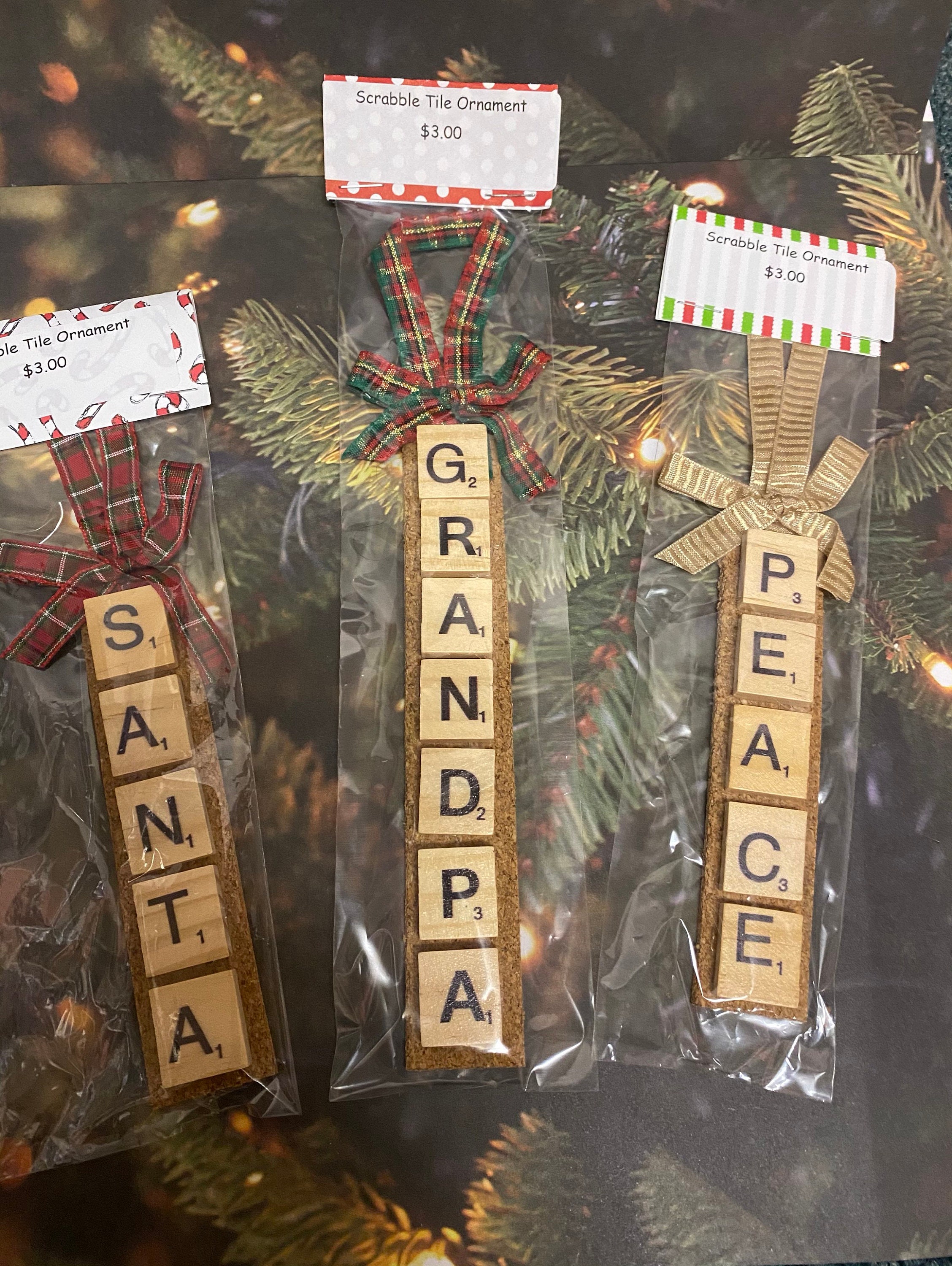 Scrabble Tile Christmas Ornament Etsy