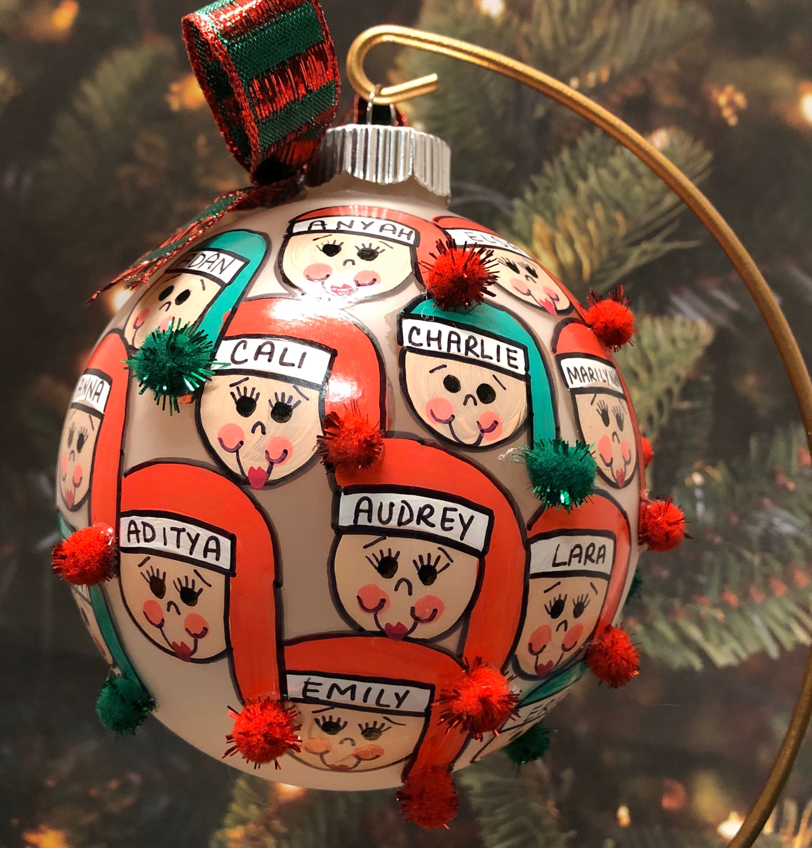 Teacher and Class Personalized Handpainted Christmas Ornament Etsy