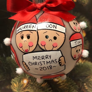 GRANDPARENT, GRANDMA , GRANDPA Personalized Handpainted Christmas Ornament