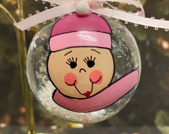 Cute, Handpainted Personalized Christmas Ornament