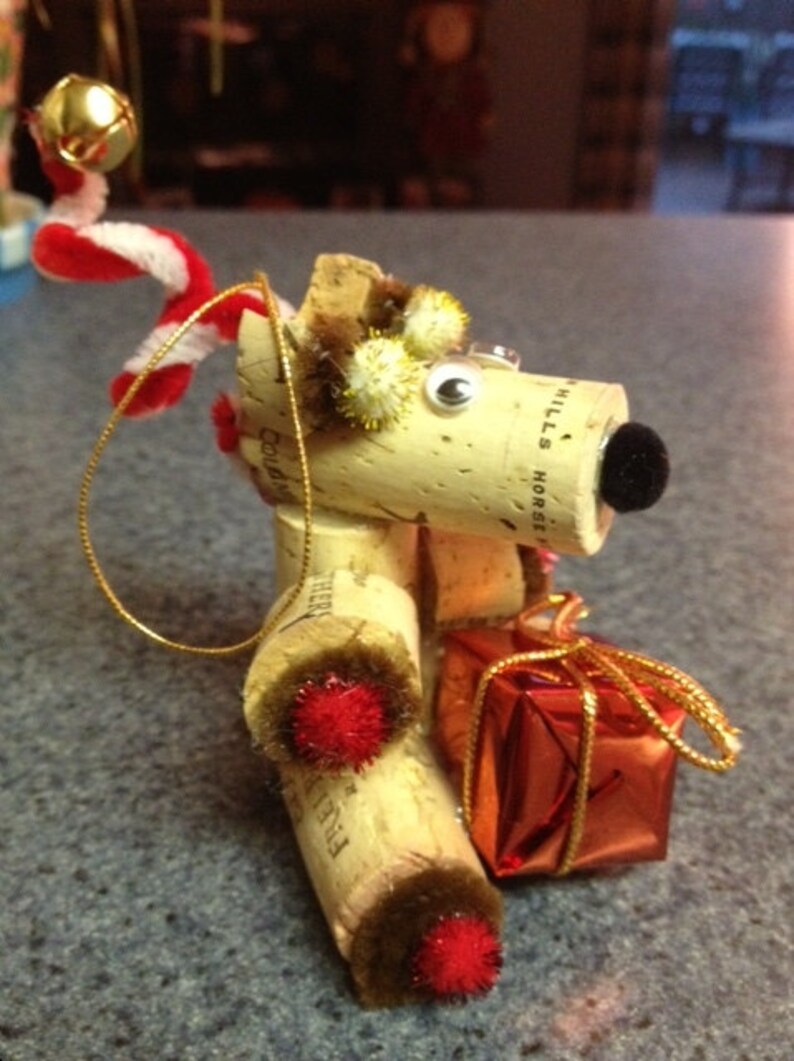 Wine Cork Reindeer Christmas Ornament | Etsy