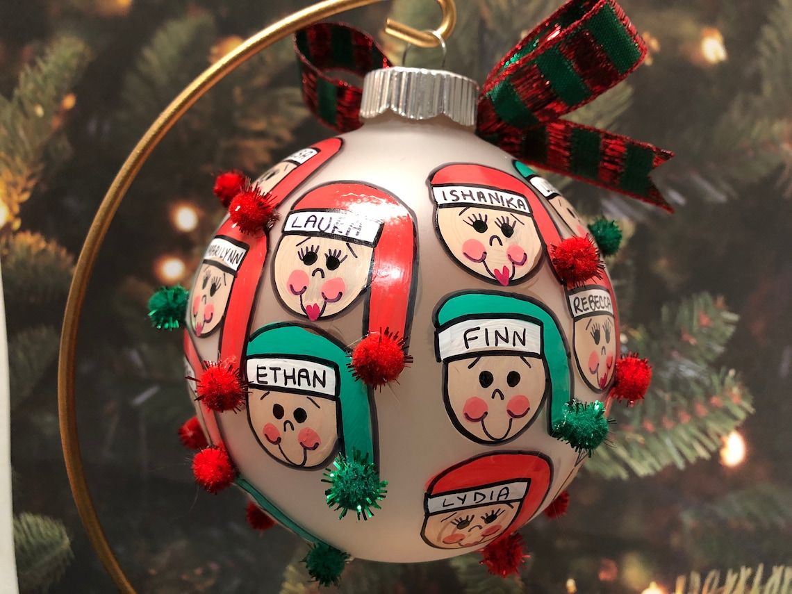 Teacher and Class Personalized Handpainted Christmas Ornament Etsy
