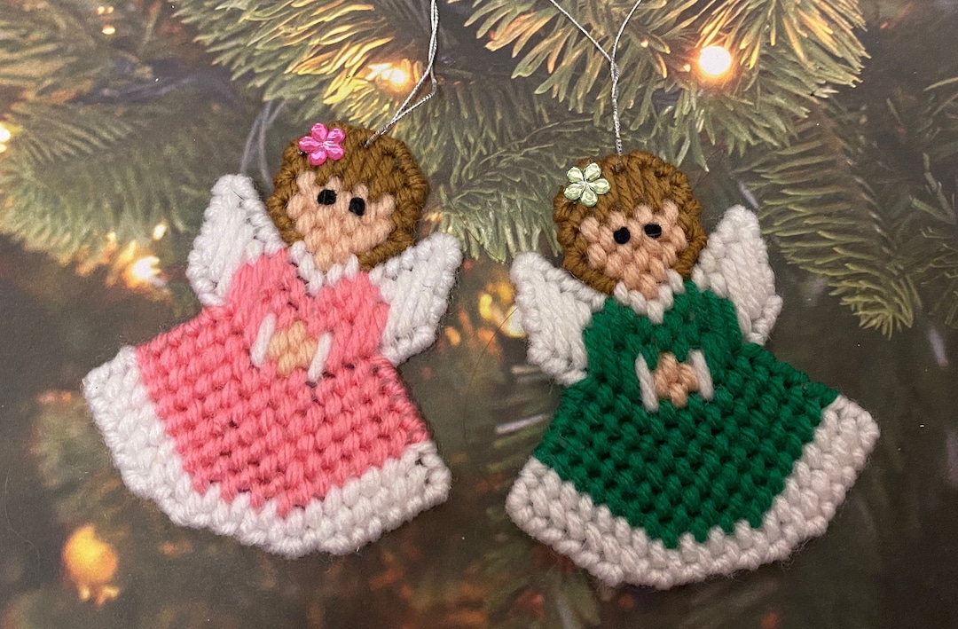 Angel Christmas Ornament hand Stitched Plastic Canvas - Etsy angel-christmas-ornament-hand-stitched-plastic-canvas-etsy