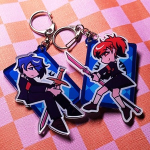 Persona 3 Protagonist Keychains - Makoto and Kotone