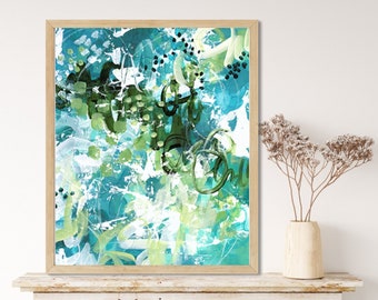 At the Bay 2, Coastal Abstract Art Print, Ocean Inspired, Contemporary Painting, Modern Wall Decor