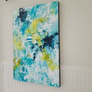 ONE Man's DREAM, Large Abstract Painting, Coastal Life, Original Canvas Art, Modern Gallery, Contemporary Living, Home Design image 4