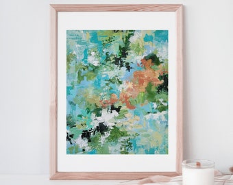 Calling On My Angels, Abstract Art Print, Intuitive Painting, Modern Farmhouse, Autumn Sea Vibes