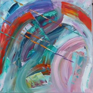 Colorful Abstract Expressionist Oil Painting