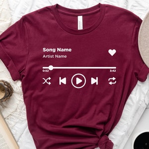 Personalized Valentine Music Lover Gift Personalized Song Artist Shirt Custom Music Shirt Your Favorite Song Shirt Birthday Gift for her/him