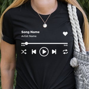 Personalized Music Lover Gift Personalized Song Artist Shirt Custom Music Shirt Your Favorite Song Shirt Music Teacher Birthday Gift for her