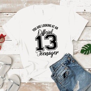 You Are Looking At An Official Teenager 13 Years Old Shirt, Thirteenth Birthday Shirt, 13th Birthday Shirt, UNISEX Custom