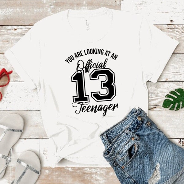 You Are Looking At An Official Teenager 13 Years Old Shirt, Thirteenth Birthday Shirt, 13th Birthday Shirt, UNISEX Custom