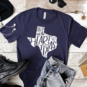 Deep in the Heart of Texas Shirt, Texas State Shirt, Texas Map Custom Shirt Vinyl Shirt UNISEX