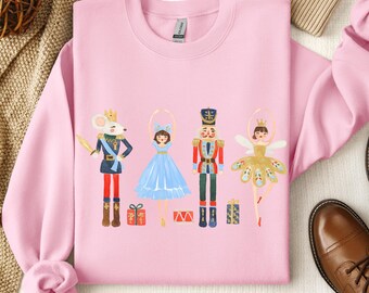Christmas Nutcracker Sugar Plum Fairy T-Shirts Sweatshirts Ballet Christmas Tee Holiday Dance Gift Vintage Nutcracker Ballerina Shirt Gift