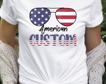 Camisetas patrióticas familiares a juego del 4 de julio Todo el papá estadounidense Cuatro de julio Mamá estadounidense Niño Niña Abuela Abuelo Personalizado 4 de julio Camisetas