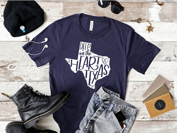 Deep in the Heart of Texas Shirt, Texas State Shirt, Texas Map Custom Shirt Vinyl Shirt UNISEX