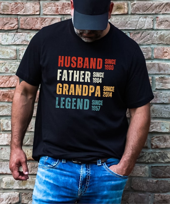 Husband Father Grandpa Legend Custom Years T-shirt New Grandpa New