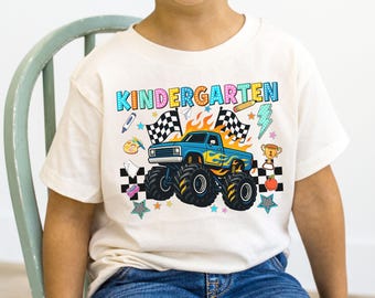 Kindergarten Monster Truck Boys Shirt Gift First Day of Kindergarten School Shirt Back to School Ready for Kindergarten Tee