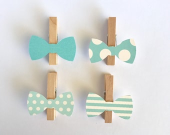 More Colors Dont Say Baby Clothespins Blue Bow Ties Shower Decoration
