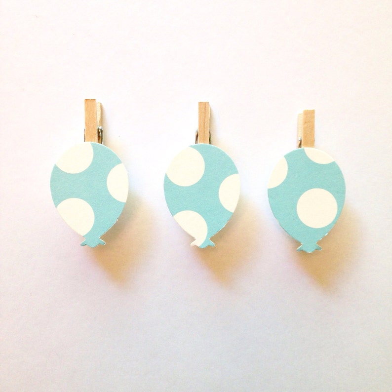 Blue Balloon Clothespins Baby Shower Decoration Birthday Party Etsy