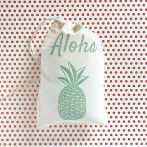 Aloha Pineapple Favor Bags Hawaiian Party Bags Nautical Tropical Beach Wedding Welcome Bachelorette Bridesmaid Baby Birthday Candy Goodie