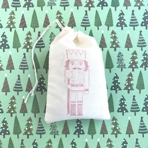 Nutcracker Favor Bags Christmas Party Bags Holiday Goodie Candy Bags Muslin Bag Gift Bag Cloth Cotton Bags Gift Wrap Exchange Soap