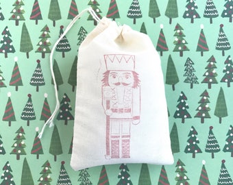 Nutcracker Favor Bags Christmas Party Bags Holiday Goodie Candy Bags Muslin Bag Gift Bag Cloth Cotton Bags Gift Wrap Exchange Soap