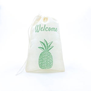 Pineapple Welcome Favor Bags Hawaiian Party Bags Nautical Beach Wedding Welcome Baby Shower Birthday Bachelorette Hawaiian Candy Goodie