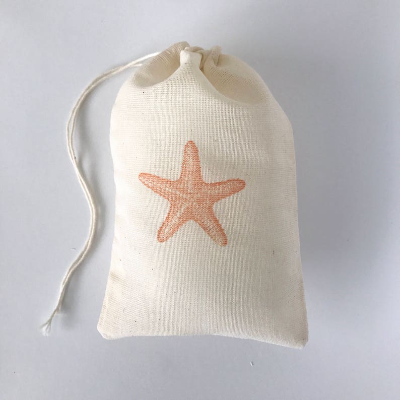 Starfish Favor Bags Nautical Party Bag Beach Gift Bag Nautical Etsy