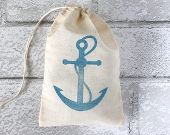 Anchor Favor Bags Nautical Party Bag Beach Destination Wedding Welcome Gift Bag Birthday Bachelorette Hawaii Ahoy Baby Shower Candy Goodie