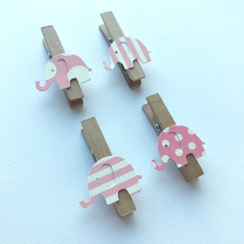 Blue Elephant Clothespins Baby Shower Decoration Don't Say Etsy